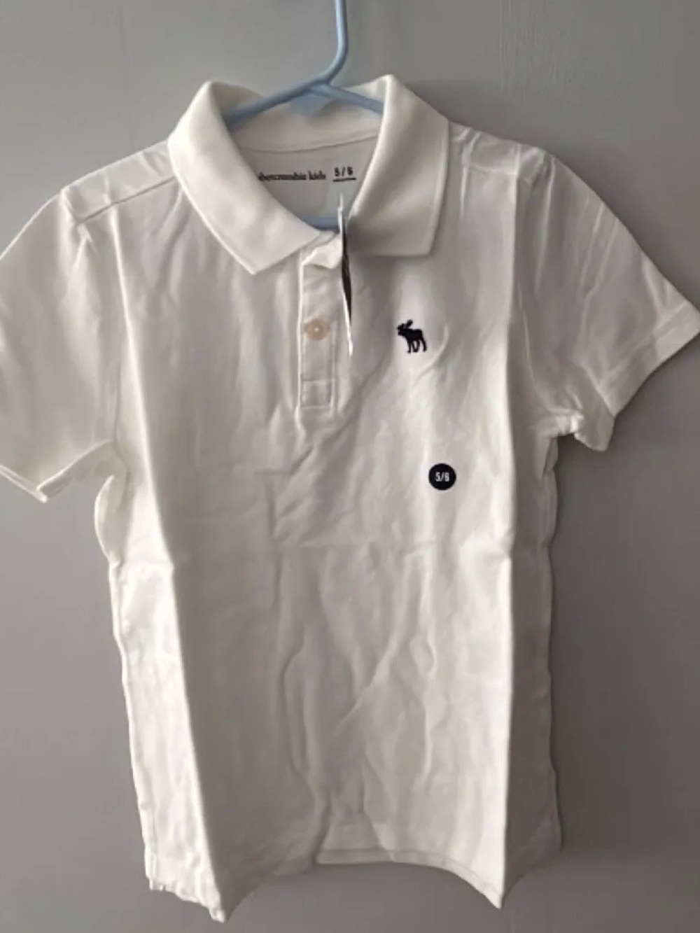 abercrombie kids White Polo with Navy Logo